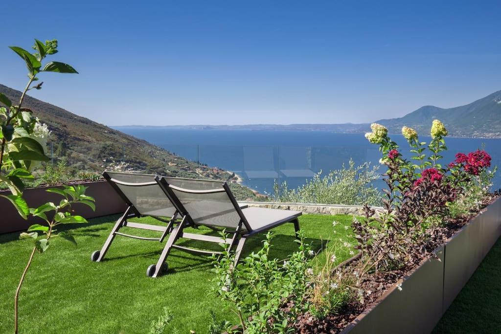 Villa Divina-Apt Armonia-Con Piscina E Vista Lago Castelletto Di Brenzone Exterior foto